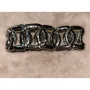 Silvertone‎ Metal Scroll Bracelet Statement With Stretch